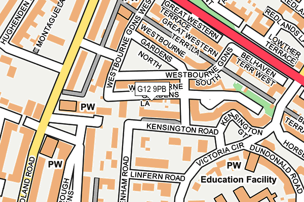 G12 9PB map - OS OpenMap – Local (Ordnance Survey) G12 9PB map - OS OpenMap – Local (Ordnance Survey)