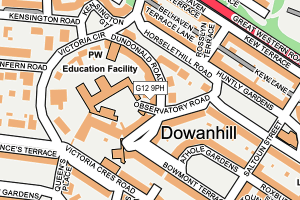 G12 9PH map - OS OpenMap – Local (Ordnance Survey) G12 9PH map - OS OpenMap – Local (Ordnance Survey)