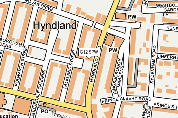 G12 9PW map - OS OpenMap – Local (Ordnance Survey) G12 9PW map - OS OpenMap – Local (Ordnance Survey)