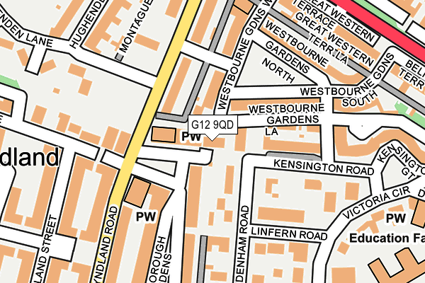 G12 9QD map - OS OpenMap – Local (Ordnance Survey) G12 9QD map - OS OpenMap – Local (Ordnance Survey)