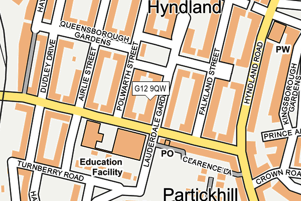 G12 9QW map - OS OpenMap – Local (Ordnance Survey) G12 9QW map - OS OpenMap – Local (Ordnance Survey)
