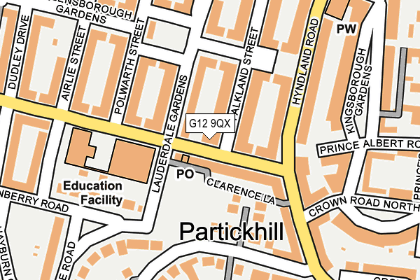 G12 9QX map - OS OpenMap – Local (Ordnance Survey) G12 9QX map - OS OpenMap – Local (Ordnance Survey)