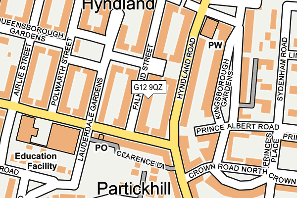 G12 9QZ map - OS OpenMap – Local (Ordnance Survey) G12 9QZ map - OS OpenMap – Local (Ordnance Survey)