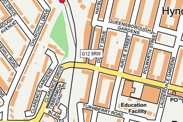 G12 9RW map - OS OpenMap – Local (Ordnance Survey) G12 9RW map - OS OpenMap – Local (Ordnance Survey)