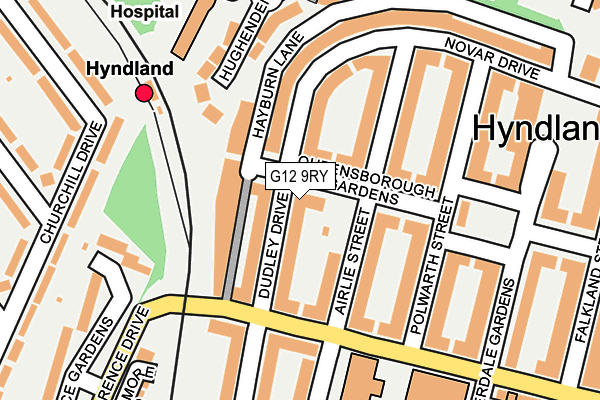 G12 9RY map - OS OpenMap – Local (Ordnance Survey) G12 9RY map - OS OpenMap – Local (Ordnance Survey)