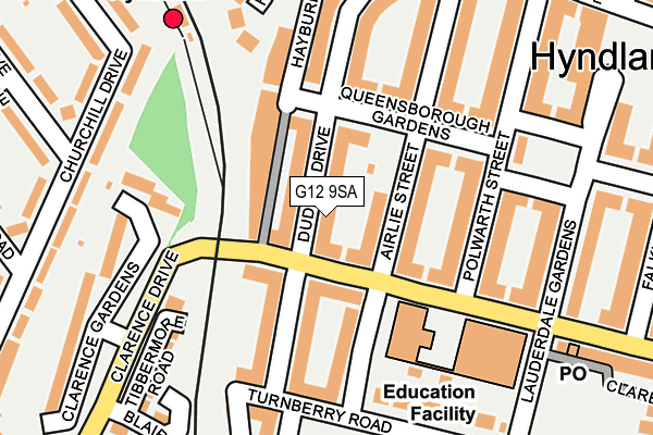 G12 9SA map - OS OpenMap – Local (Ordnance Survey) G12 9SA map - OS OpenMap – Local (Ordnance Survey)