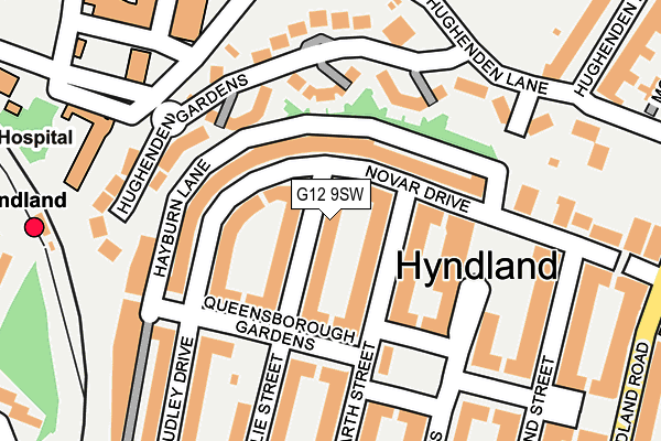 G12 9SW map - OS OpenMap – Local (Ordnance Survey) G12 9SW map - OS OpenMap – Local (Ordnance Survey)