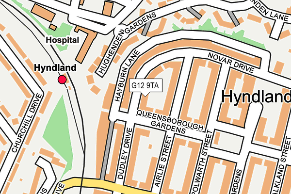 G12 9TA map - OS OpenMap – Local (Ordnance Survey) G12 9TA map - OS OpenMap – Local (Ordnance Survey)