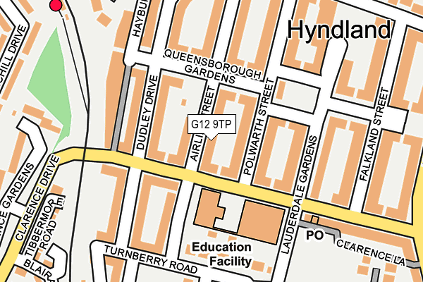 G12 9TP map - OS OpenMap – Local (Ordnance Survey) G12 9TP map - OS OpenMap – Local (Ordnance Survey)