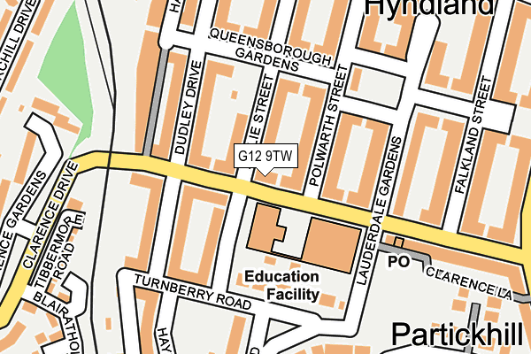 G12 9TW map - OS OpenMap – Local (Ordnance Survey) G12 9TW map - OS OpenMap – Local (Ordnance Survey)