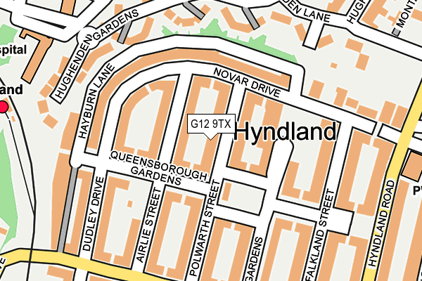 G12 9TX map - OS OpenMap – Local (Ordnance Survey) G12 9TX map - OS OpenMap – Local (Ordnance Survey)