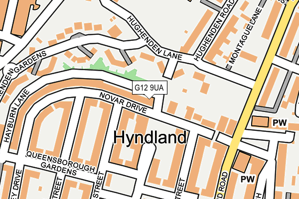 G12 9UA map - OS OpenMap – Local (Ordnance Survey)