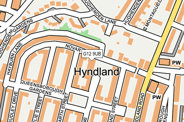 G12 9UB map - OS OpenMap – Local (Ordnance Survey) G12 9UB map - OS OpenMap – Local (Ordnance Survey)