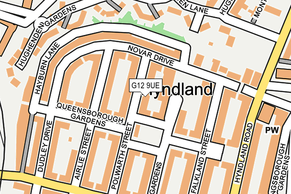 G12 9UE map - OS OpenMap – Local (Ordnance Survey) G12 9UE map - OS OpenMap – Local (Ordnance Survey)