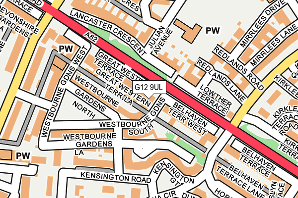 G12 9UL map - OS OpenMap – Local (Ordnance Survey) G12 9UL map - OS OpenMap – Local (Ordnance Survey)