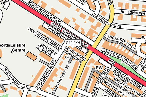G12 9XH map - OS OpenMap – Local (Ordnance Survey) G12 9XH map - OS OpenMap – Local (Ordnance Survey)
