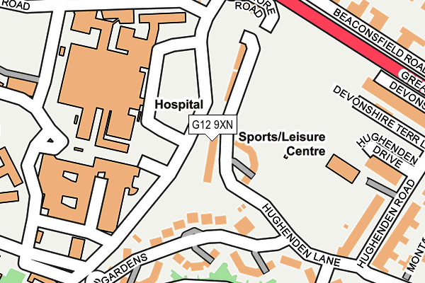 G12 9XN map - OS OpenMap – Local (Ordnance Survey) G12 9XN map - OS OpenMap – Local (Ordnance Survey)