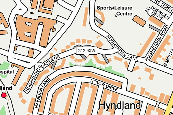 G12 9XW map - OS OpenMap – Local (Ordnance Survey) G12 9XW map - OS OpenMap – Local (Ordnance Survey)