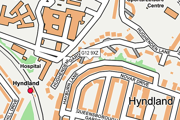 G12 9XZ map - OS OpenMap – Local (Ordnance Survey) G12 9XZ map - OS OpenMap – Local (Ordnance Survey)