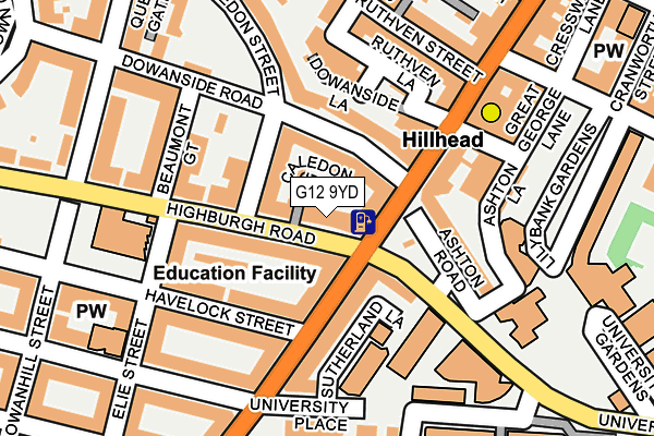 G12 9YD map - OS OpenMap – Local (Ordnance Survey) G12 9YD map - OS OpenMap – Local (Ordnance Survey)