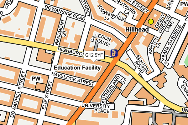 G12 9YF map - OS OpenMap – Local (Ordnance Survey) G12 9YF map - OS OpenMap – Local (Ordnance Survey)