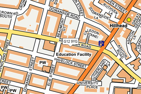 G12 9YG map - OS OpenMap – Local (Ordnance Survey) G12 9YG map - OS OpenMap – Local (Ordnance Survey)