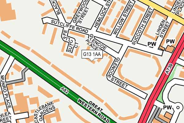 G13 1AA map - OS OpenMap – Local (Ordnance Survey) G13 1AA map - OS OpenMap – Local (Ordnance Survey)