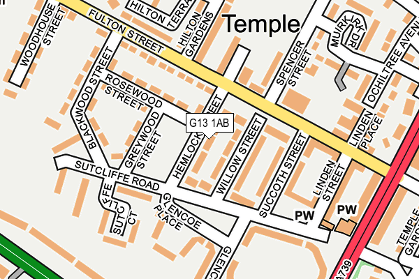 G13 1AB map - OS OpenMap – Local (Ordnance Survey) G13 1AB map - OS OpenMap – Local (Ordnance Survey)