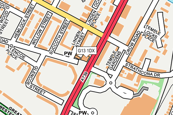 G13 1DX map - OS OpenMap – Local (Ordnance Survey) G13 1DX map - OS OpenMap – Local (Ordnance Survey)