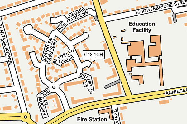 G13 1GH map - OS OpenMap – Local (Ordnance Survey)