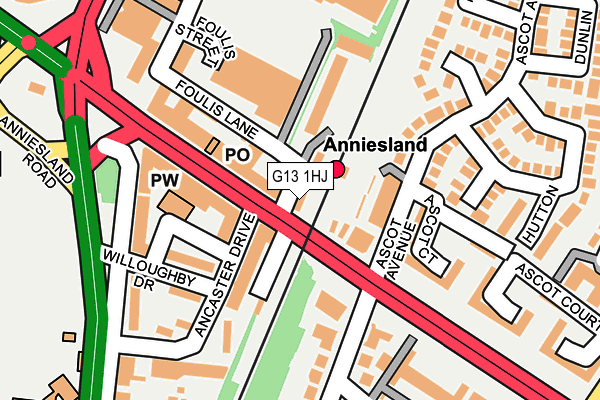 G13 1HJ map - OS OpenMap – Local (Ordnance Survey) G13 1HJ map - OS OpenMap – Local (Ordnance Survey)