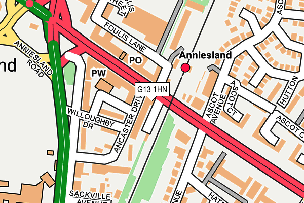G13 1HN map - OS OpenMap – Local (Ordnance Survey)