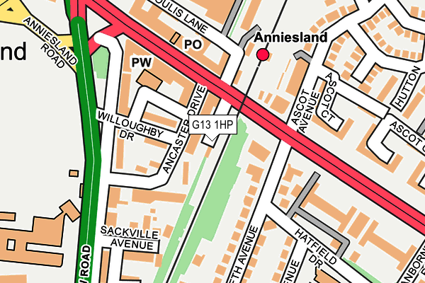 G13 1HP map - OS OpenMap – Local (Ordnance Survey)