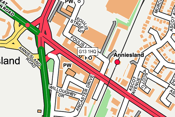 G13 1HQ map - OS OpenMap – Local (Ordnance Survey)