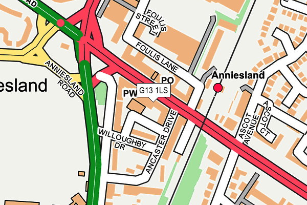 G13 1LS map - OS OpenMap – Local (Ordnance Survey)