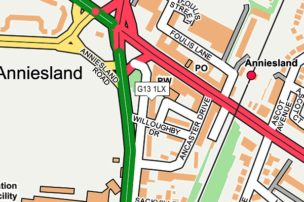 G13 1LX map - OS OpenMap – Local (Ordnance Survey) G13 1LX map - OS OpenMap – Local (Ordnance Survey)
