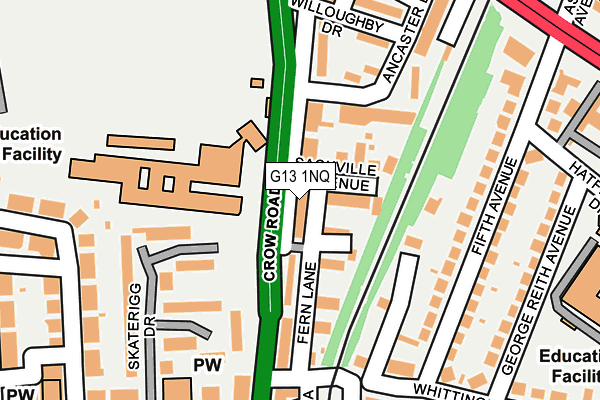 G13 1NQ map - OS OpenMap – Local (Ordnance Survey)
