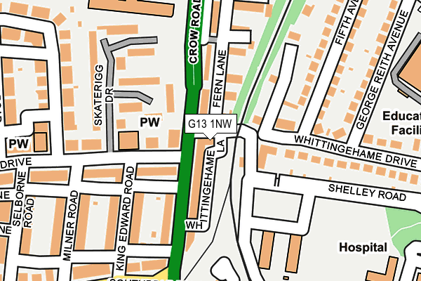 G13 1NW map - OS OpenMap – Local (Ordnance Survey) G13 1NW map - OS OpenMap – Local (Ordnance Survey)