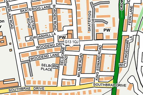 G13 1QJ map - OS OpenMap – Local (Ordnance Survey)