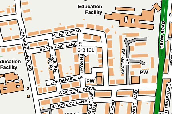 G13 1QU map - OS OpenMap – Local (Ordnance Survey)