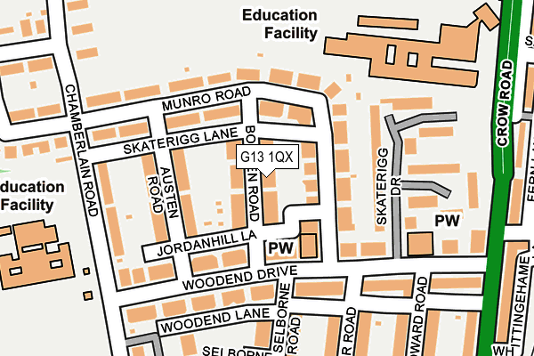 G13 1QX map - OS OpenMap – Local (Ordnance Survey) G13 1QX map - OS OpenMap – Local (Ordnance Survey)