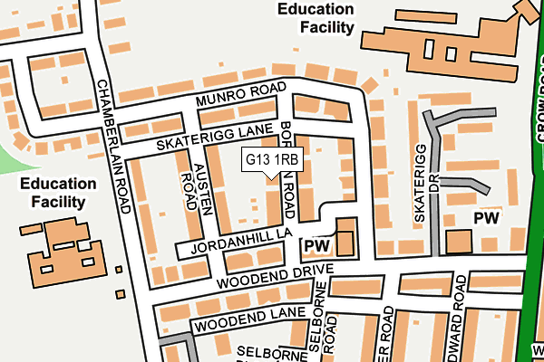 G13 1RB map - OS OpenMap – Local (Ordnance Survey)