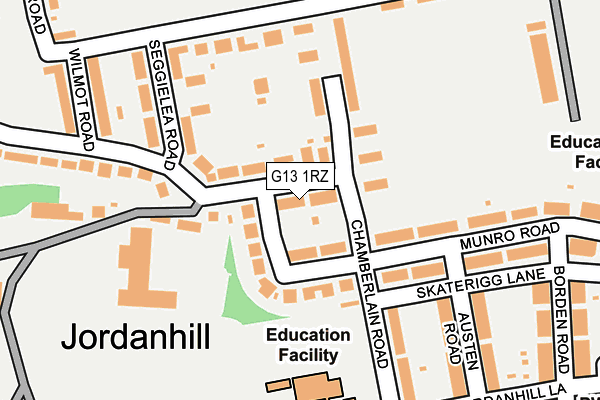 G13 1RZ map - OS OpenMap – Local (Ordnance Survey)