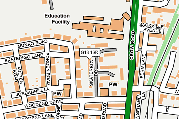 G13 1SR map - OS OpenMap – Local (Ordnance Survey)