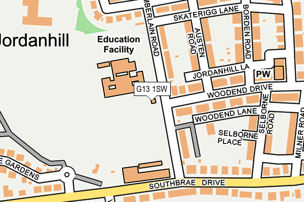 G13 1SW map - OS OpenMap – Local (Ordnance Survey)