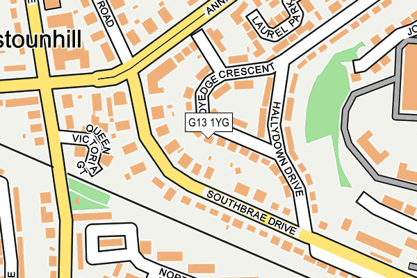 G13 1YG map - OS OpenMap – Local (Ordnance Survey) G13 1YG map - OS OpenMap – Local (Ordnance Survey)
