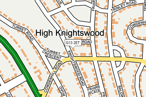 G13 2ET map - OS OpenMap – Local (Ordnance Survey)