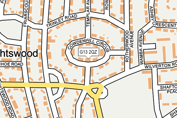 G13 2QZ map - OS OpenMap – Local (Ordnance Survey)