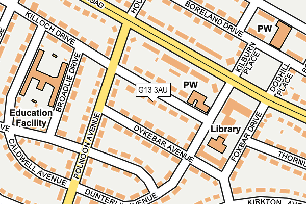 G13 3AU map - OS OpenMap – Local (Ordnance Survey) G13 3AU map - OS OpenMap – Local (Ordnance Survey)