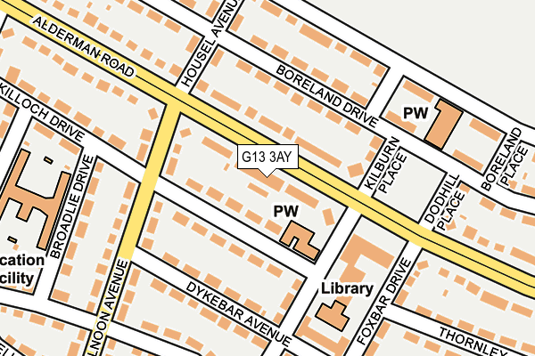 G13 3AY map - OS OpenMap – Local (Ordnance Survey) G13 3AY map - OS OpenMap – Local (Ordnance Survey)
